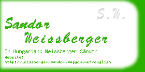sandor weissberger business card